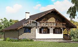 220-005-П Проект двухэтажного дома мансардой и гаражом, уютный домик из кирпича, House Expert