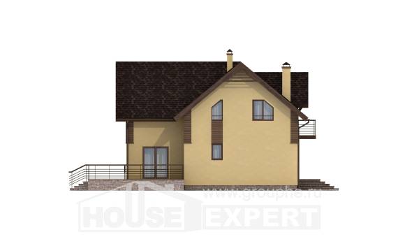 150-009-Л Проект двухэтажного дома мансардный этаж, компактный загородный дом из блока, House Expert