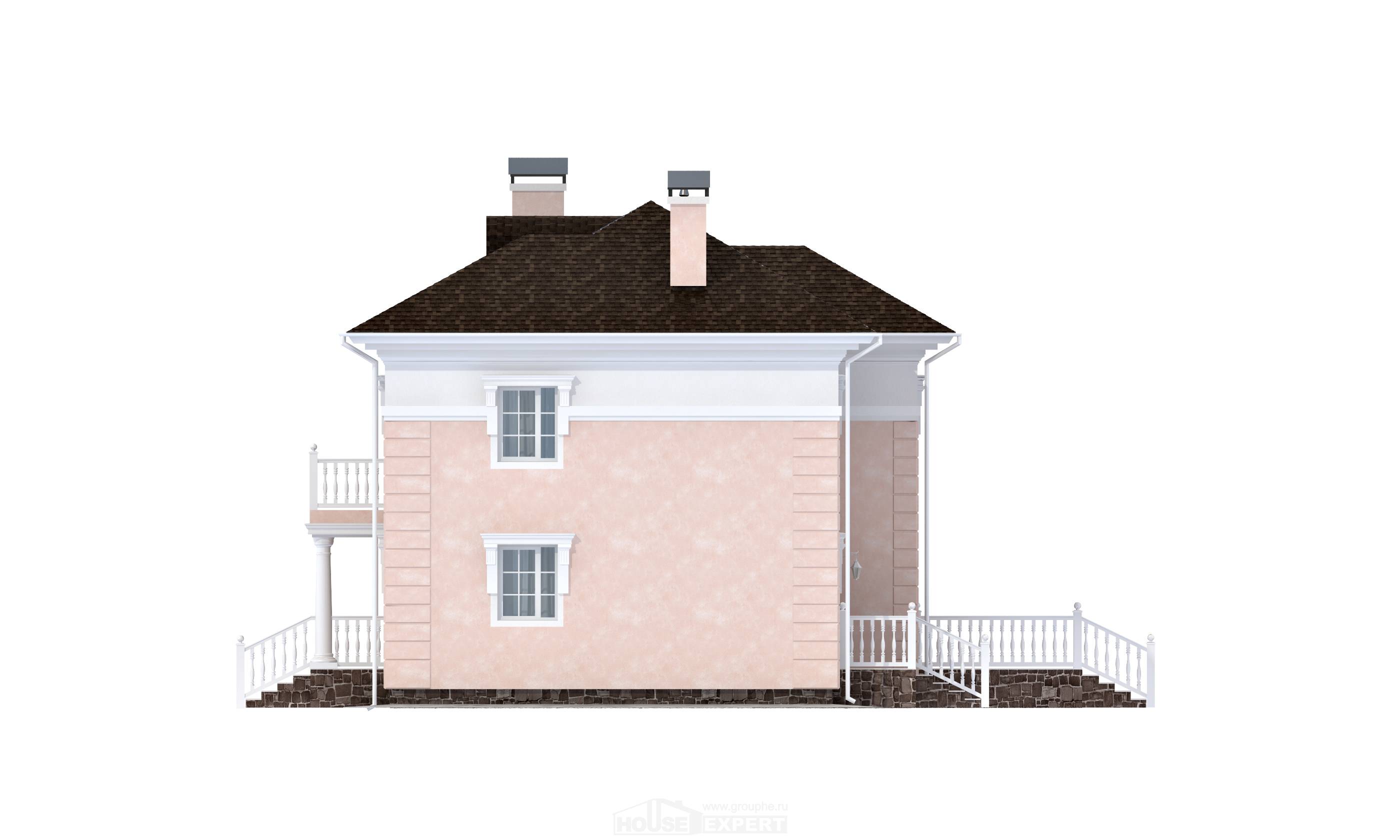 155-005-Л Проект двухэтажного дома, компактный загородный дом из бризолита, House Expert