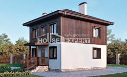100-006-Л Проект двухэтажного дома, классический коттедж из твинблока, House Expert