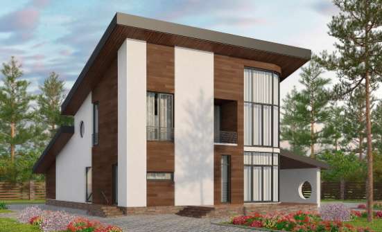 230-001-П Проект двухэтажного дома мансардой, современный дом из кирпича | Проекты домов от House Expert