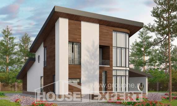 230-001-П Проект двухэтажного дома мансардный этаж, уютный коттедж из кирпича, House Expert