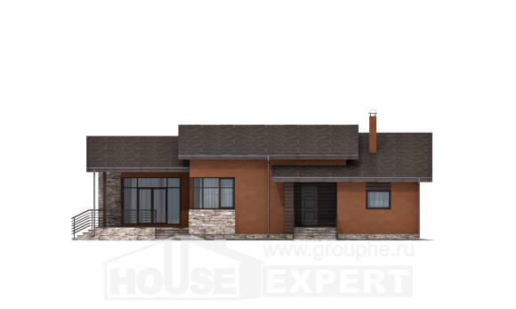 130-007-П Проект одноэтажного дома, экономичный загородный дом из блока, House Expert