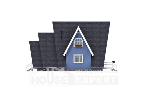 100-002-П Проект двухэтажного дома мансардой, компактный дом из дерева, House Expert