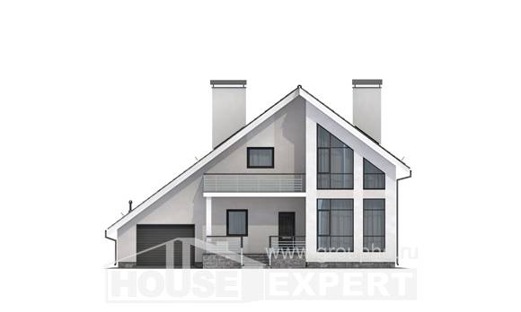 200-007-Л Проект двухэтажного дома с мансардным этажом, гараж, простой загородный дом из арболита, House Expert
