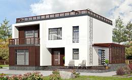 215-002-П Проект двухэтажного дома, простой коттедж из керамзитобетонных блоков, House Expert