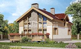 165-002-П Проект двухэтажного дома с мансардой, гараж, скромный загородный дом из пеноблока, House Expert
