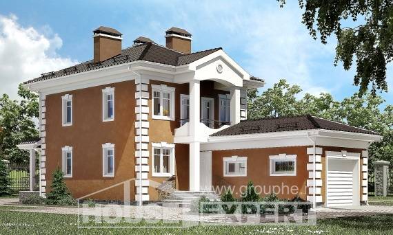 150-006-П Проект двухэтажного дома и гаражом, классический дом из керамзитобетонных блоков, House Expert